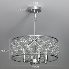 Kozy 51 Crystallite Four-Bulb Chandelier - Silver-Tone