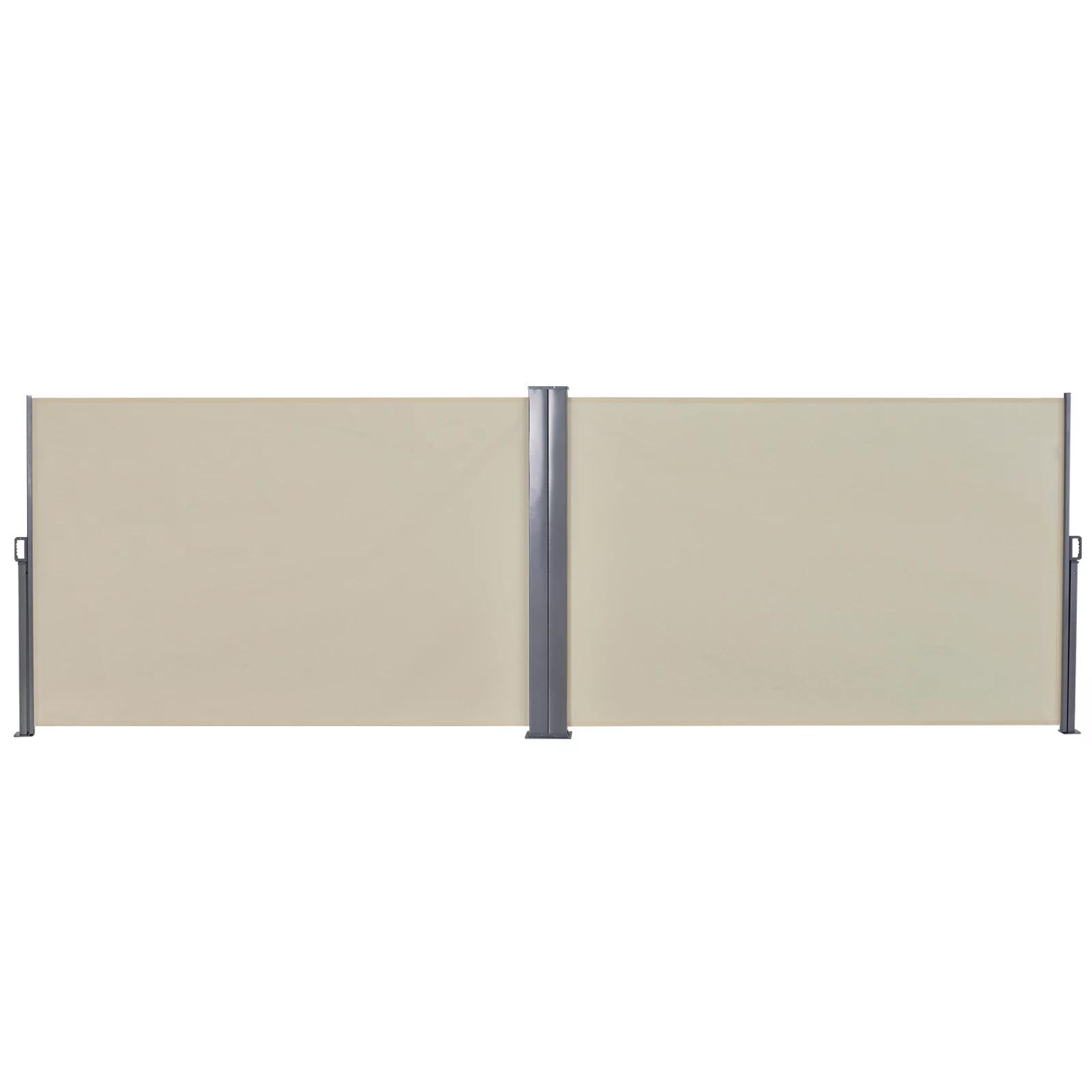 Outsunny Steel Frame Retractable Double Side Awning Beige