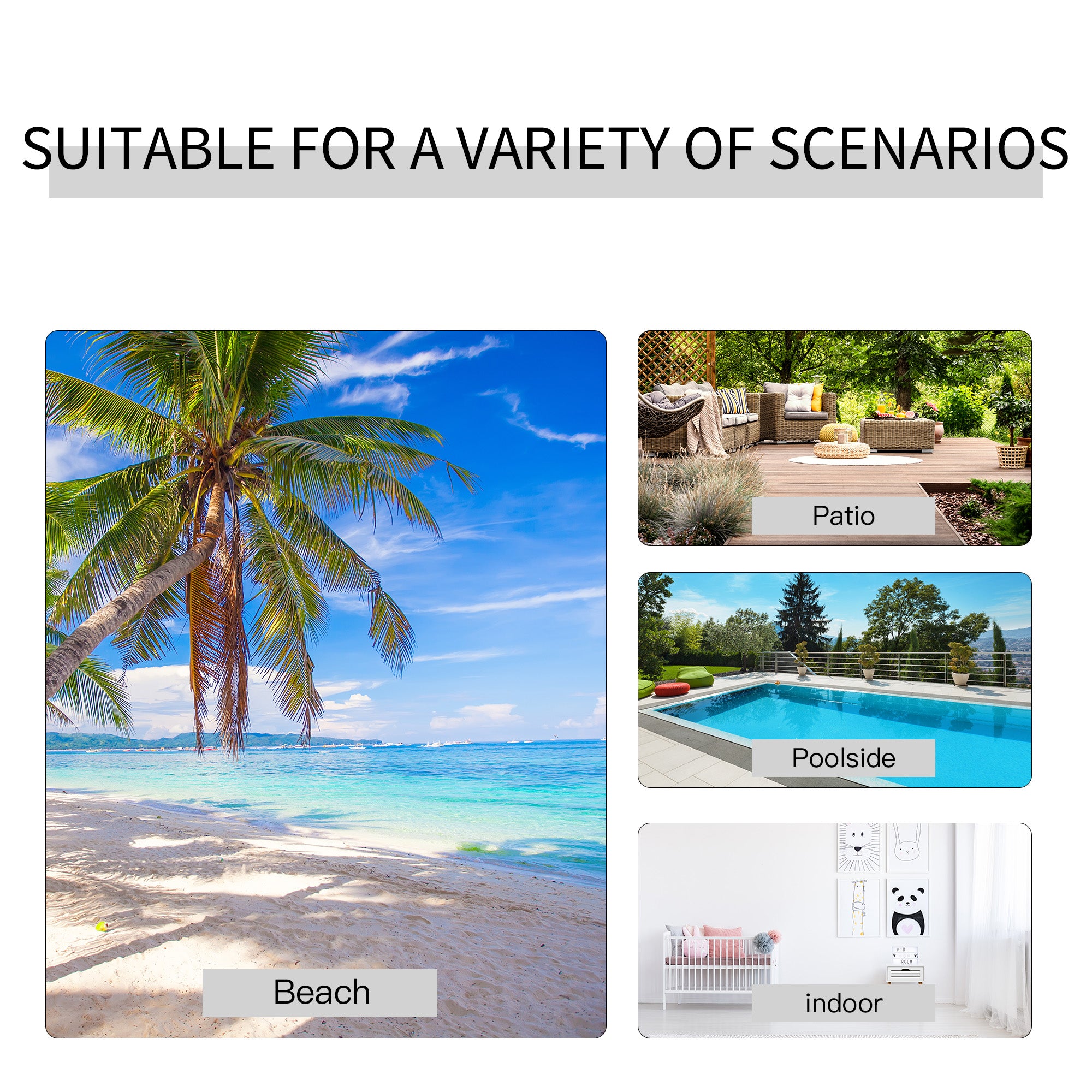 Kozy 3 Pieces Lounge Chair Set Metal Frame Garden Outdoor Recliner Sunbathing Chair with Table, Light Grey