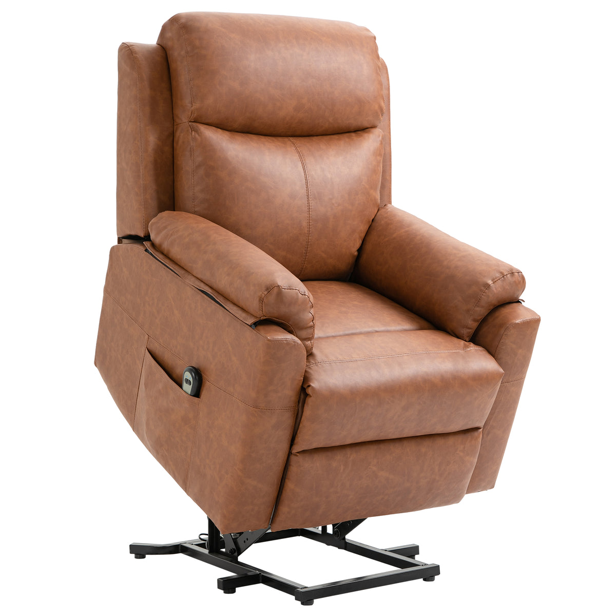 Kozy Faux Leather 70° Electric Riser Recliner Chair - Brown