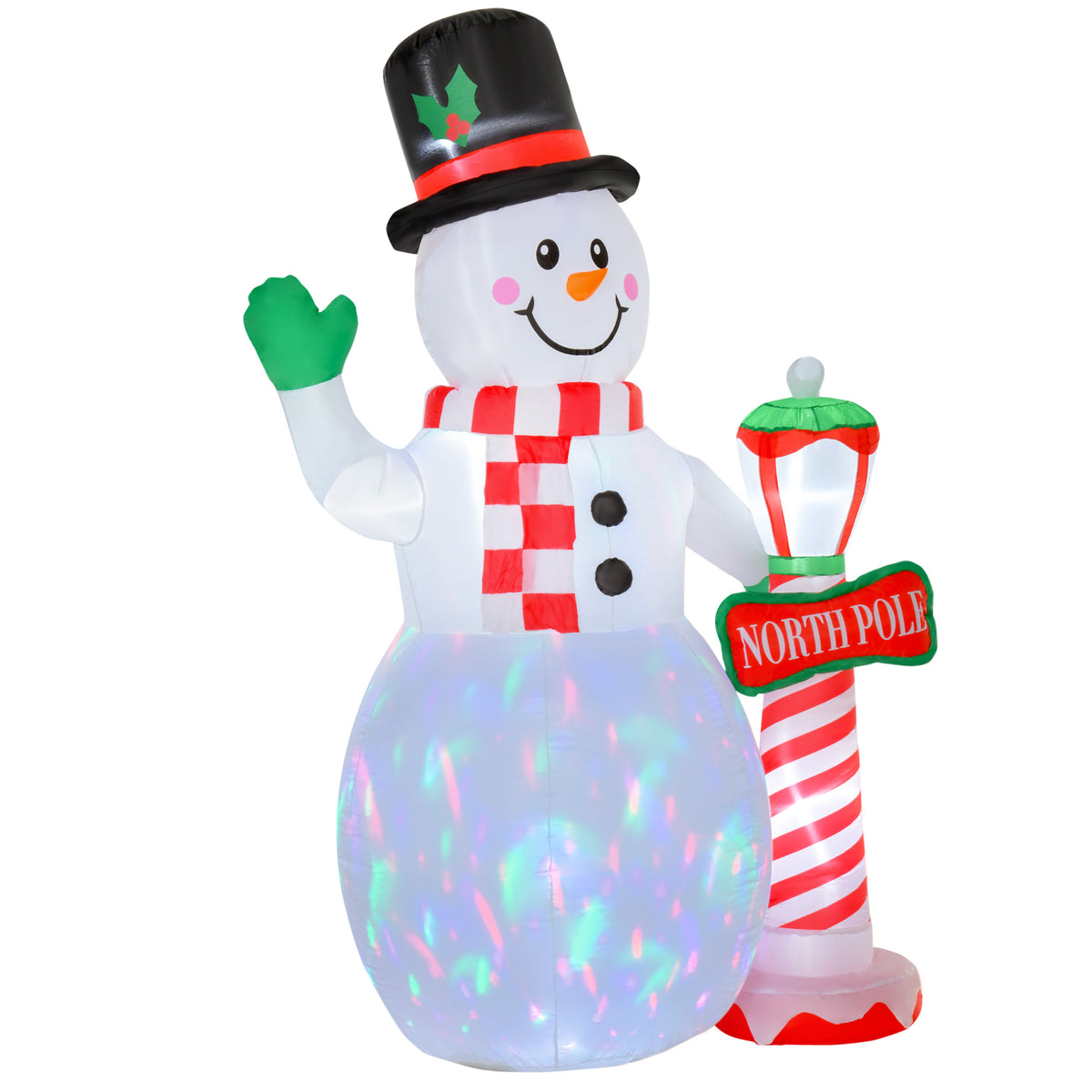 Kozy 8ft Tall Christmas Inflatable Snowman with Street Lamp, Lighted for Home Indoor Outdoor Garden Lawn Decoration Party Prop