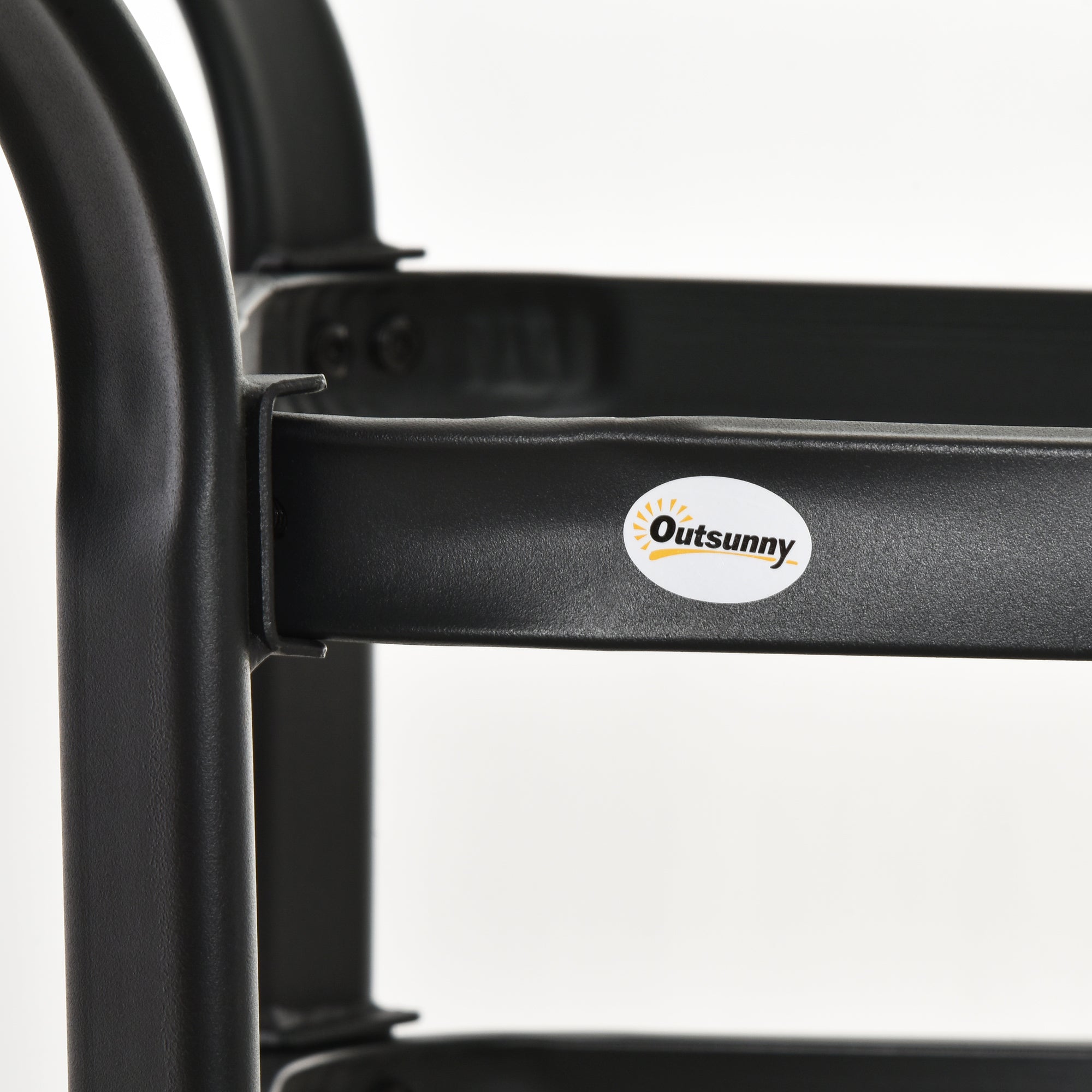 Kozy Square Outdoor Garden Dining Table with Parasol Hole, Tempered Glass Top, Steel Frame for Garden, Lawn, Patio, Black