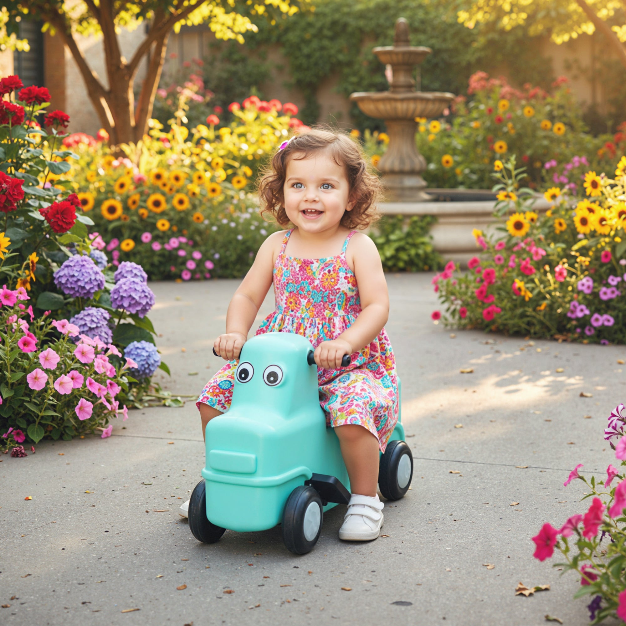 Kozy 3(m) Four-Piece Ride on Kids Roller Coaster w/ Non-Slip Steps, for Ages 2-5 Years - Orange