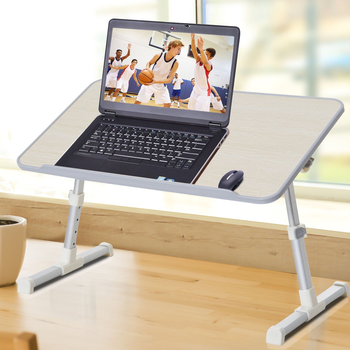 HOMCOM Foldable Laptop Stand Notebook PC Bed Table Desk Portable Height & Angle Adjustable