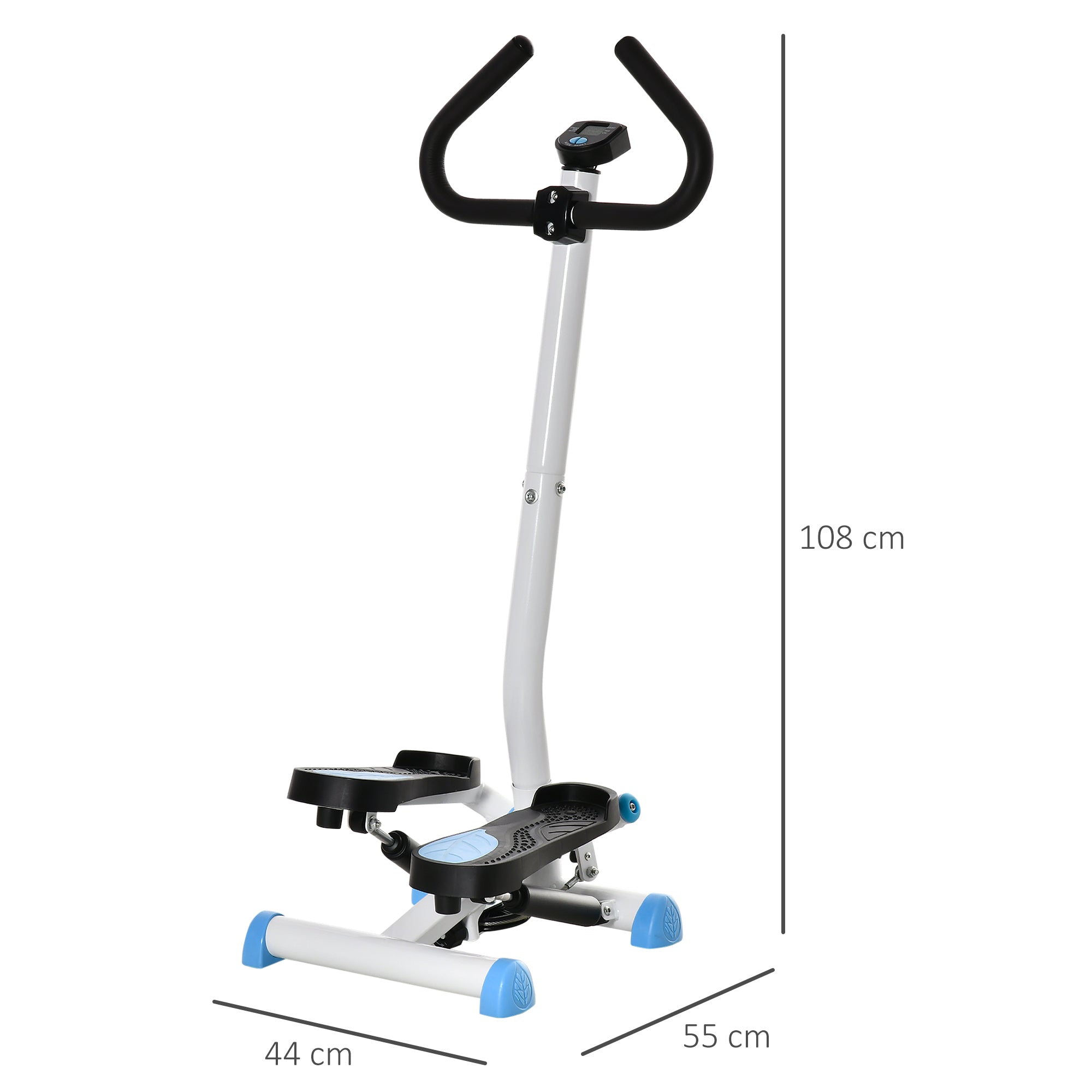Kozy Twister Stepper, Step Machine with Adjustable Resistance, LCD Screen - Blue