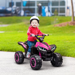 Kozy 12V Ride-On Quad Bike w/ Music, Horn, for Ages 3-5 Years - Pink