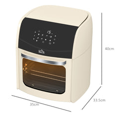 HOMCOM Digital Air Fryer with 8 Preset Modes, Rapid Air Circulation, 12L Air Fryer Oven with Memory Function, 1800W, White | Aosom UK