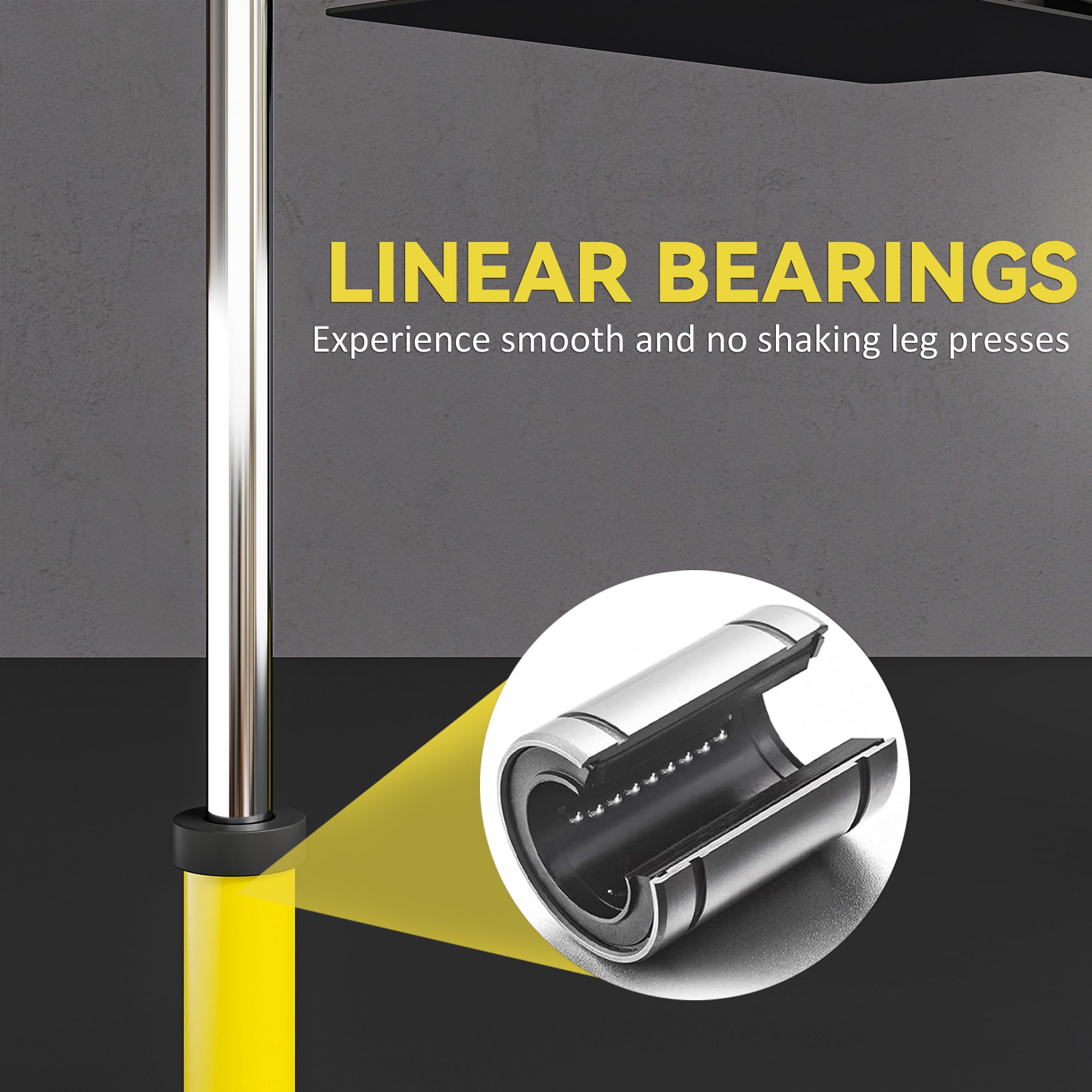 Kozy Vertical Leg Press Machine with Adjustable Leg, Back and Head Positions, 2" Olympic Plate Compatible, Yellow