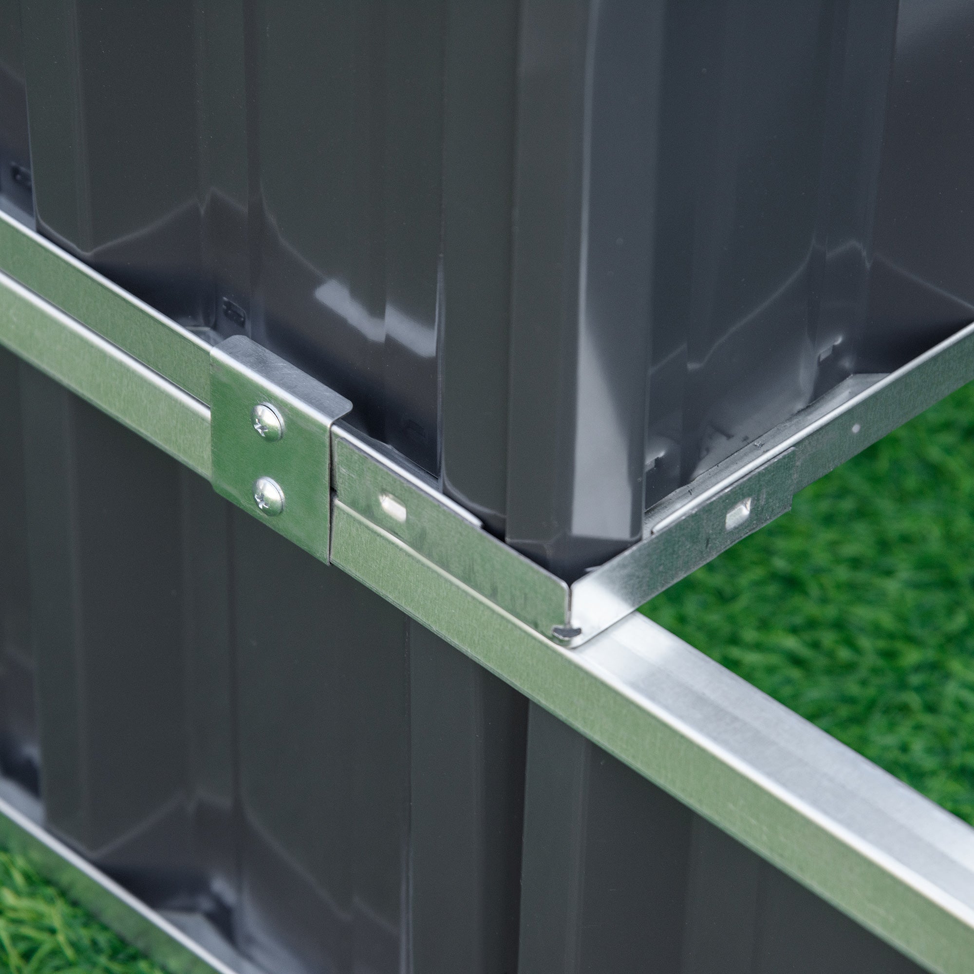 Kozy 3 Tier Raised Garden Bed, Metal Elevated Planer Box Kit Flower Pot w/ A Pairs of Glove for Garden, Patio to Grow Vegetables, Herbs, Flowers, 118 x 118 x 62 cm, Grey