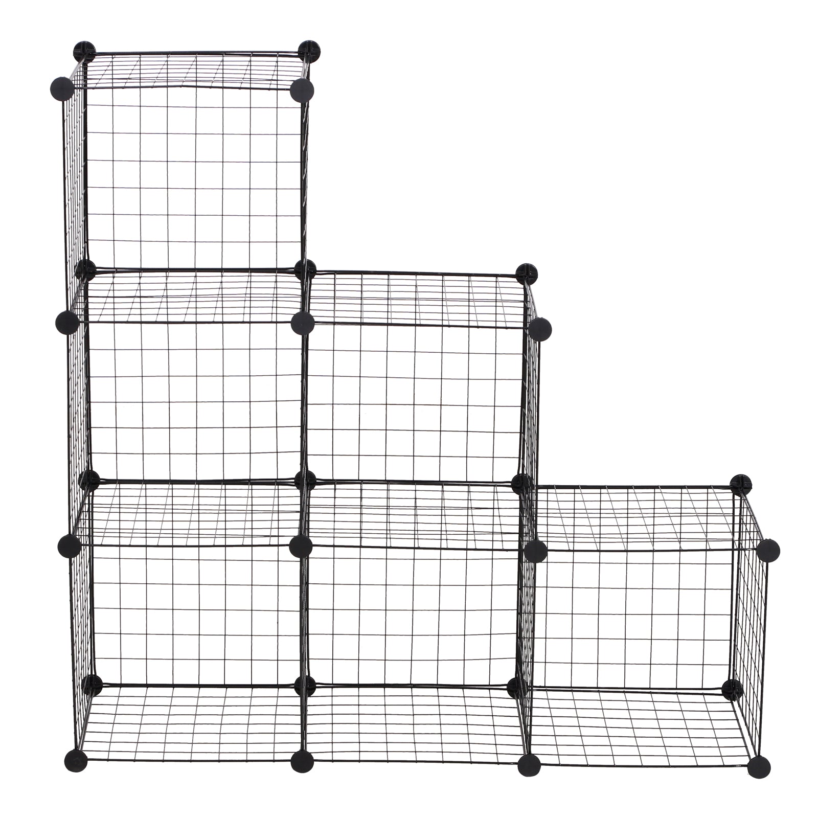 Kozy DIY 6 Cube Metal Wire Rack Interlocking Storage Cabinet Living Room Organiser Display Shelves Black