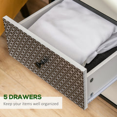 Kozy Chest of Drawers, 5 Drawer Dresser, Vertical Storage Organizer Unit for Bedroom, Living Room