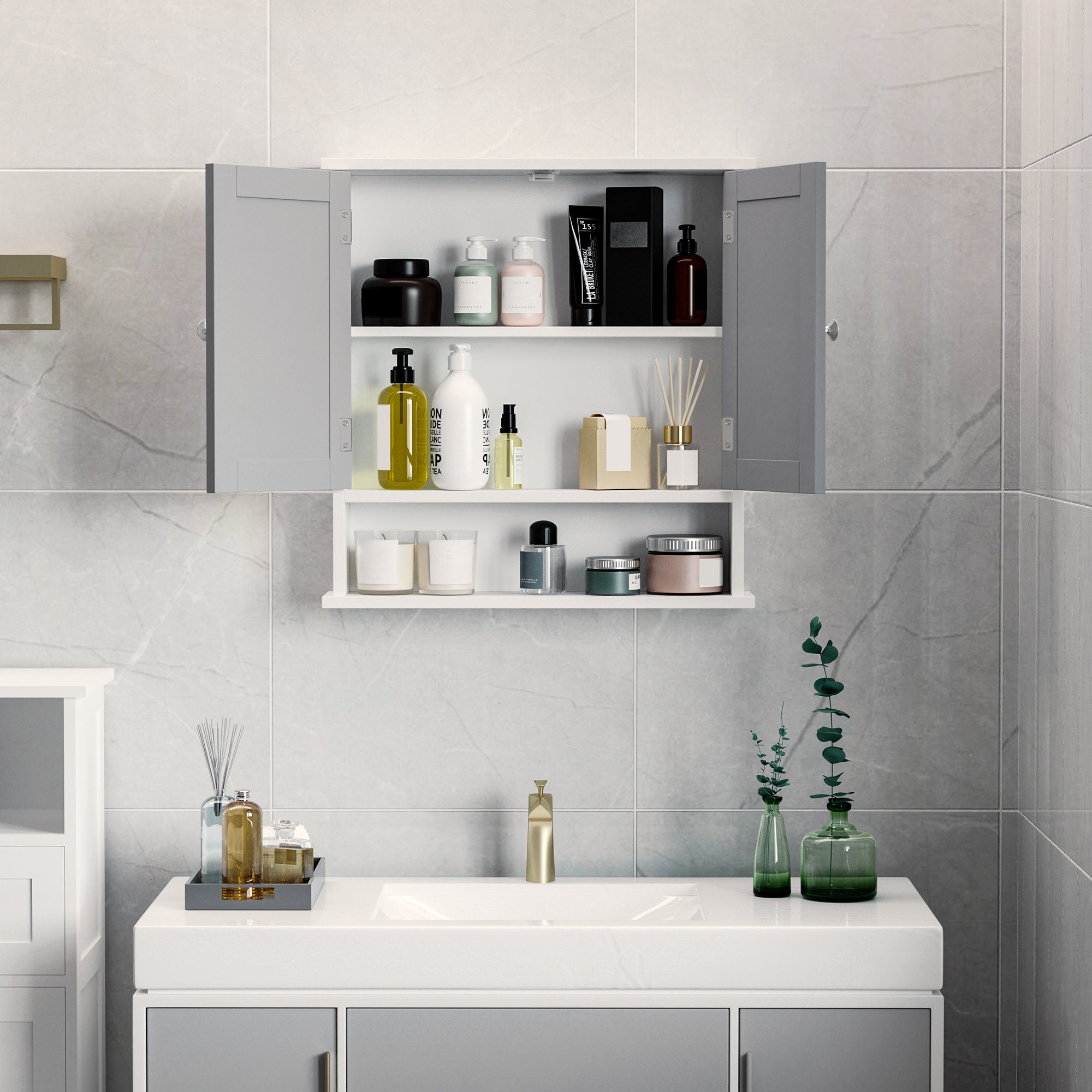 Kozy Bathroom Wall Storage Cabinet - Grey