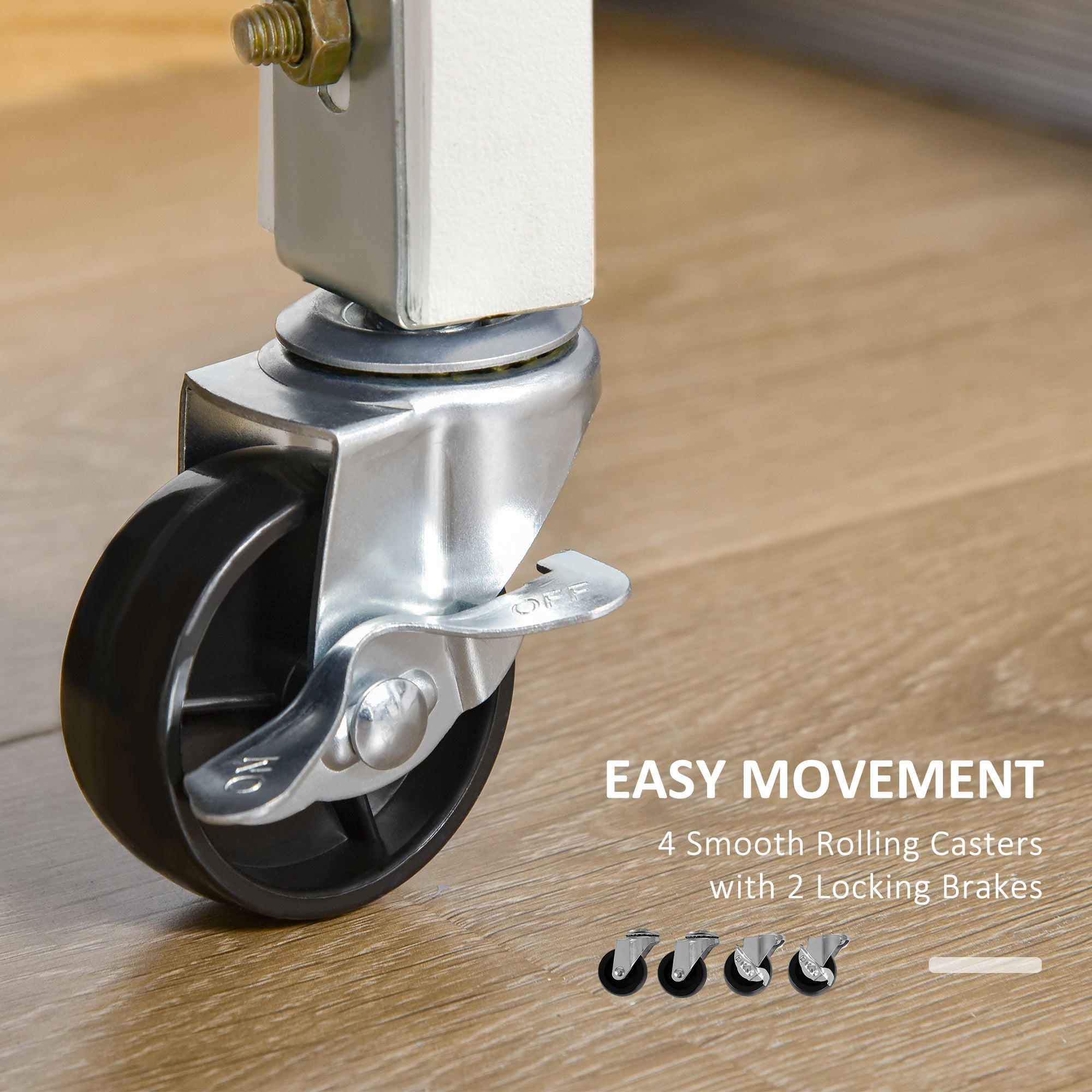 Kozy Rolling Kitchen Island Trolley Utility Cart on Wheels with Bamboo Table Top, Storage Cabinet, Drawer and Wire Basket