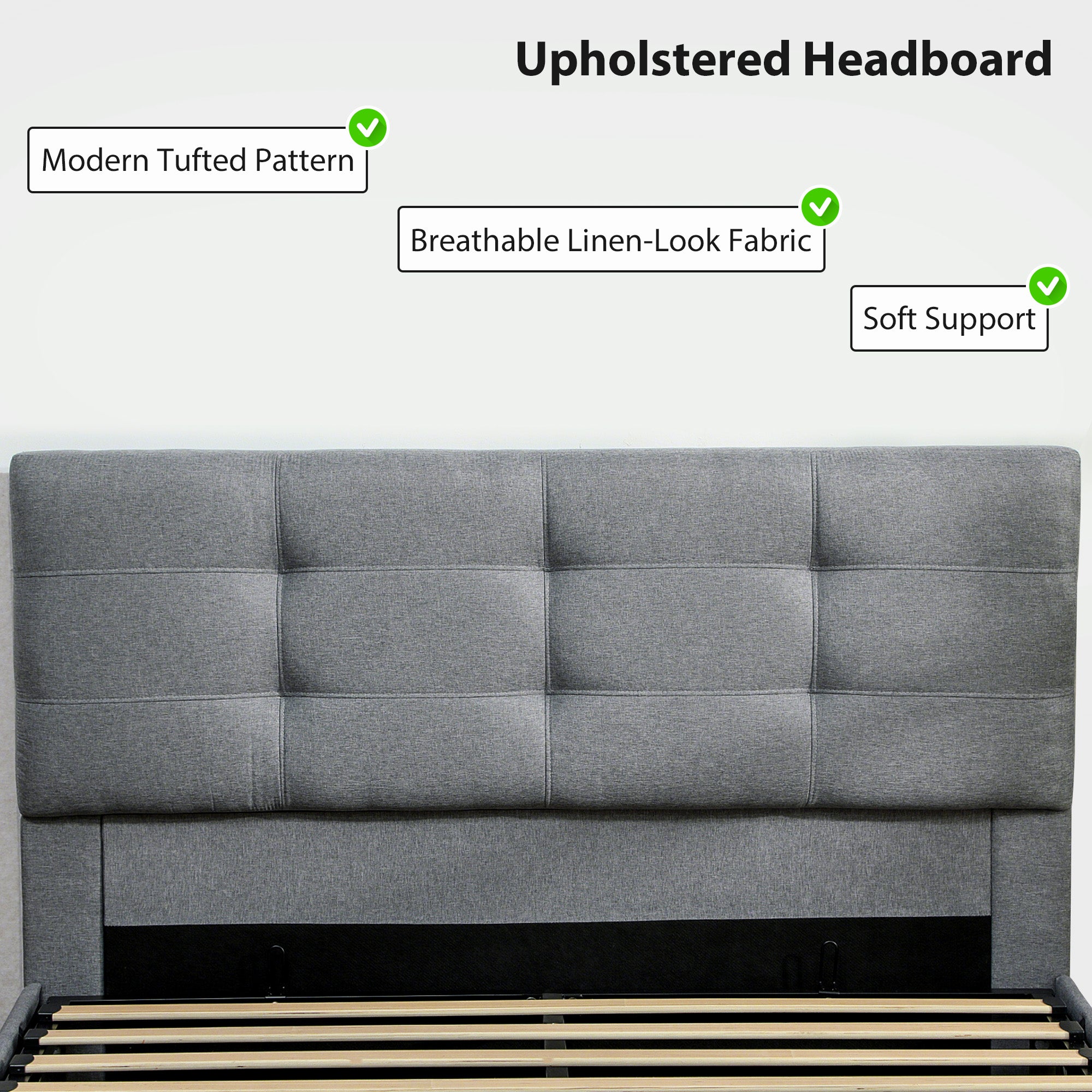 4ft6 Double Ottoman Bed with Gas Lift Storage - Grey