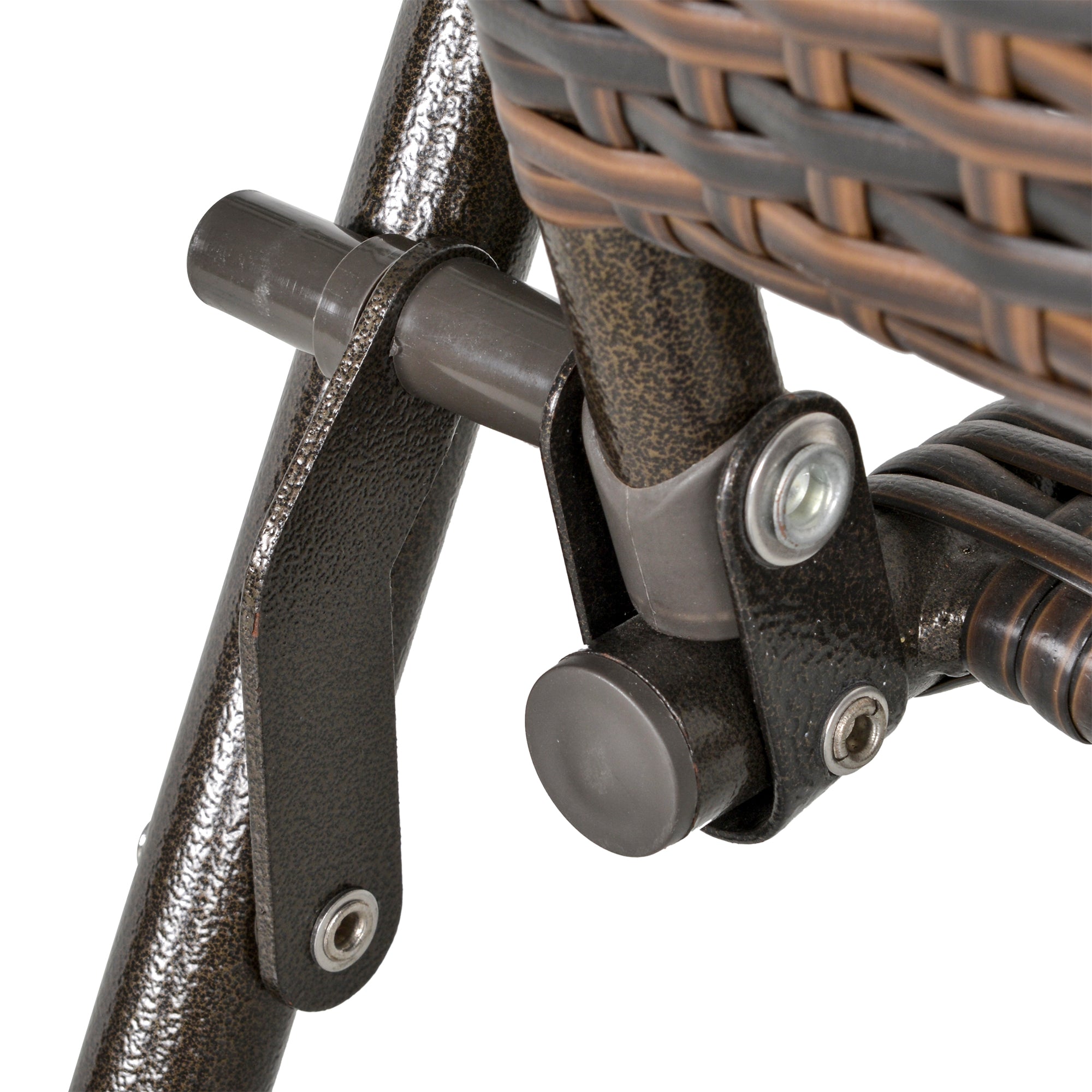 Kozy Set of Two Folding Rattan Seat Chairs - Brown