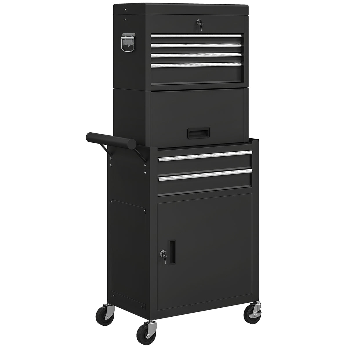 Kozy - Three-Part Steel Locking Tool Chest - Black