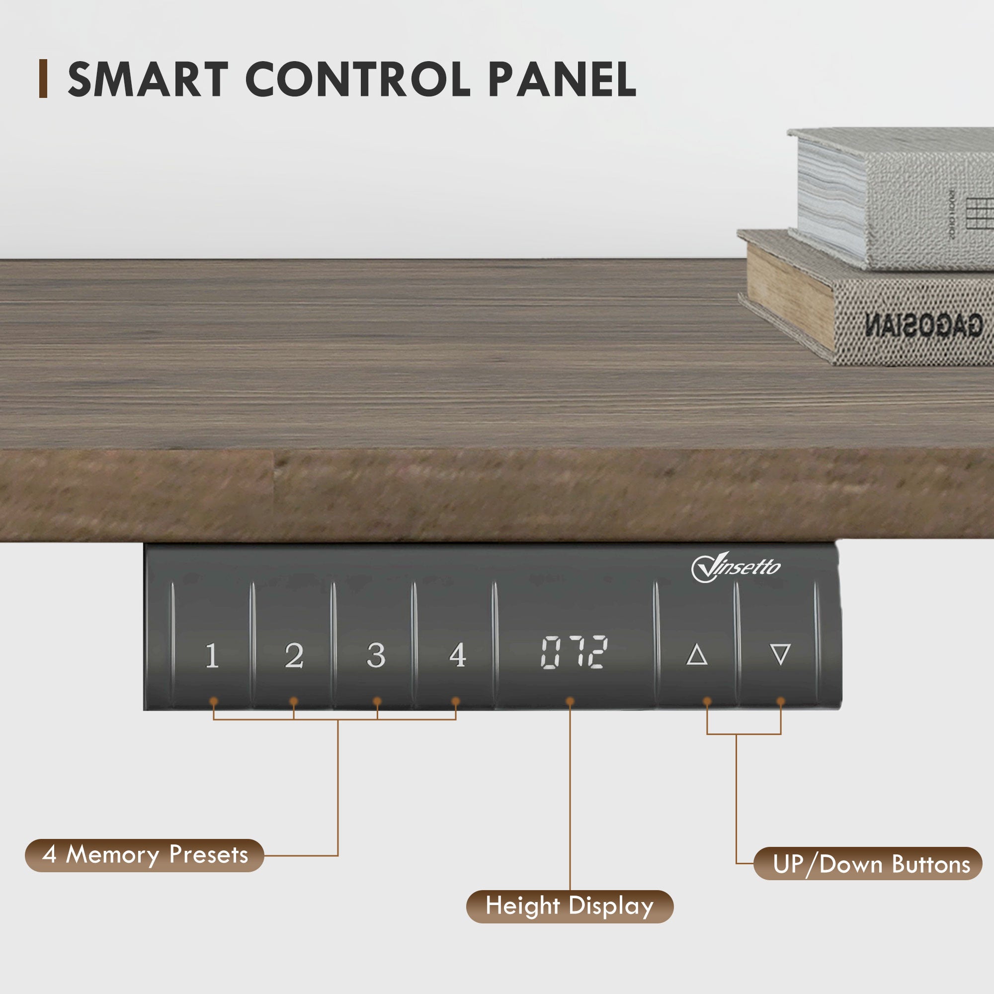 Kozy 72-116cm Adjustable Electric Standing Desk, with LED Display - Black