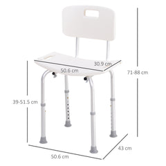 HOMCOM Adjustable Bath Chair, Shower Stool Safety Seat for Elderly, Bathroom Aid with Adjustable Positions