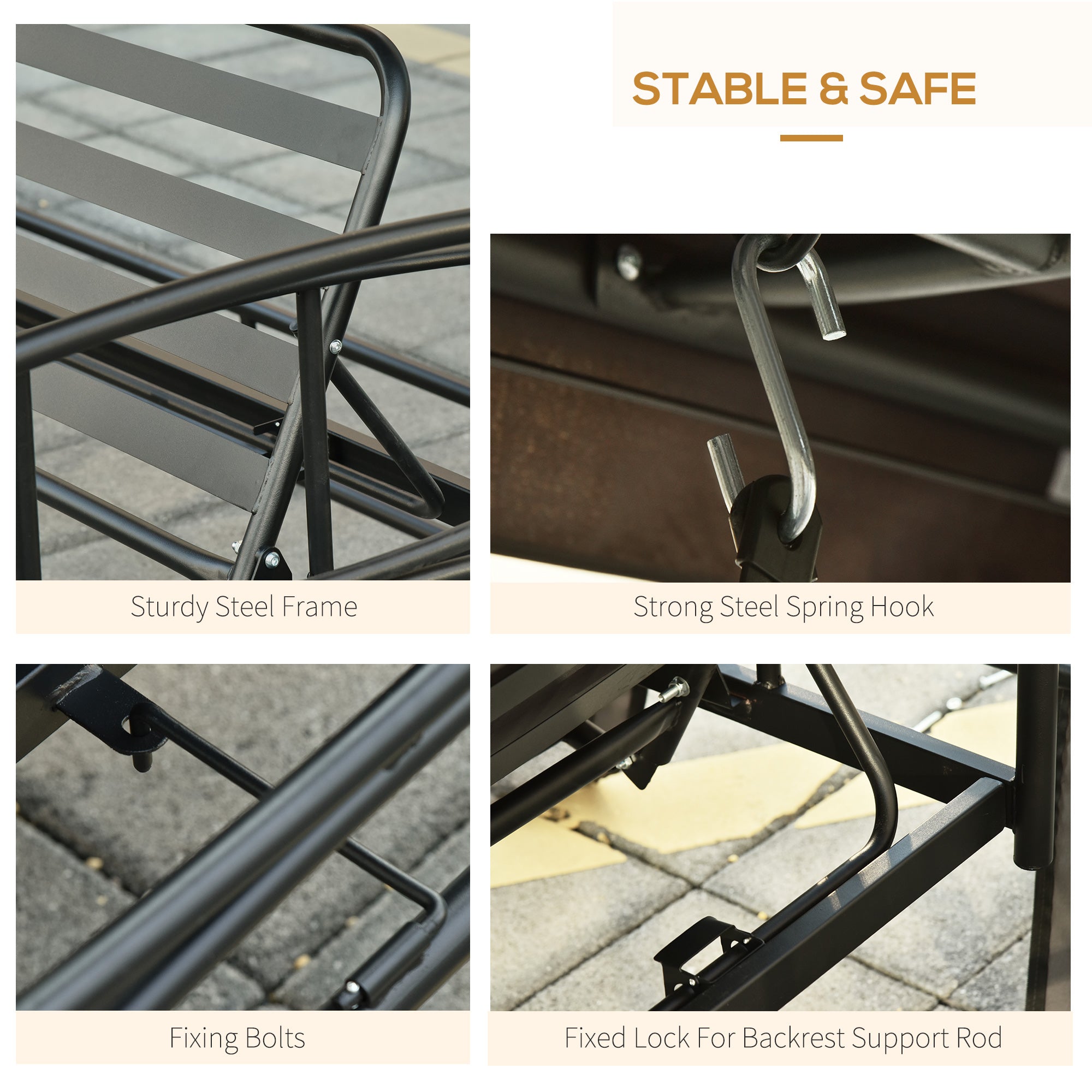 Kozy 3 Seater Swing Chair 3-in-1 Convertible Garden Swing Seat Bed Gazebo Patio Bench Outdoor with Double Tier Canopy, Cushioned Seat, Mesh Sidewalls, Grey