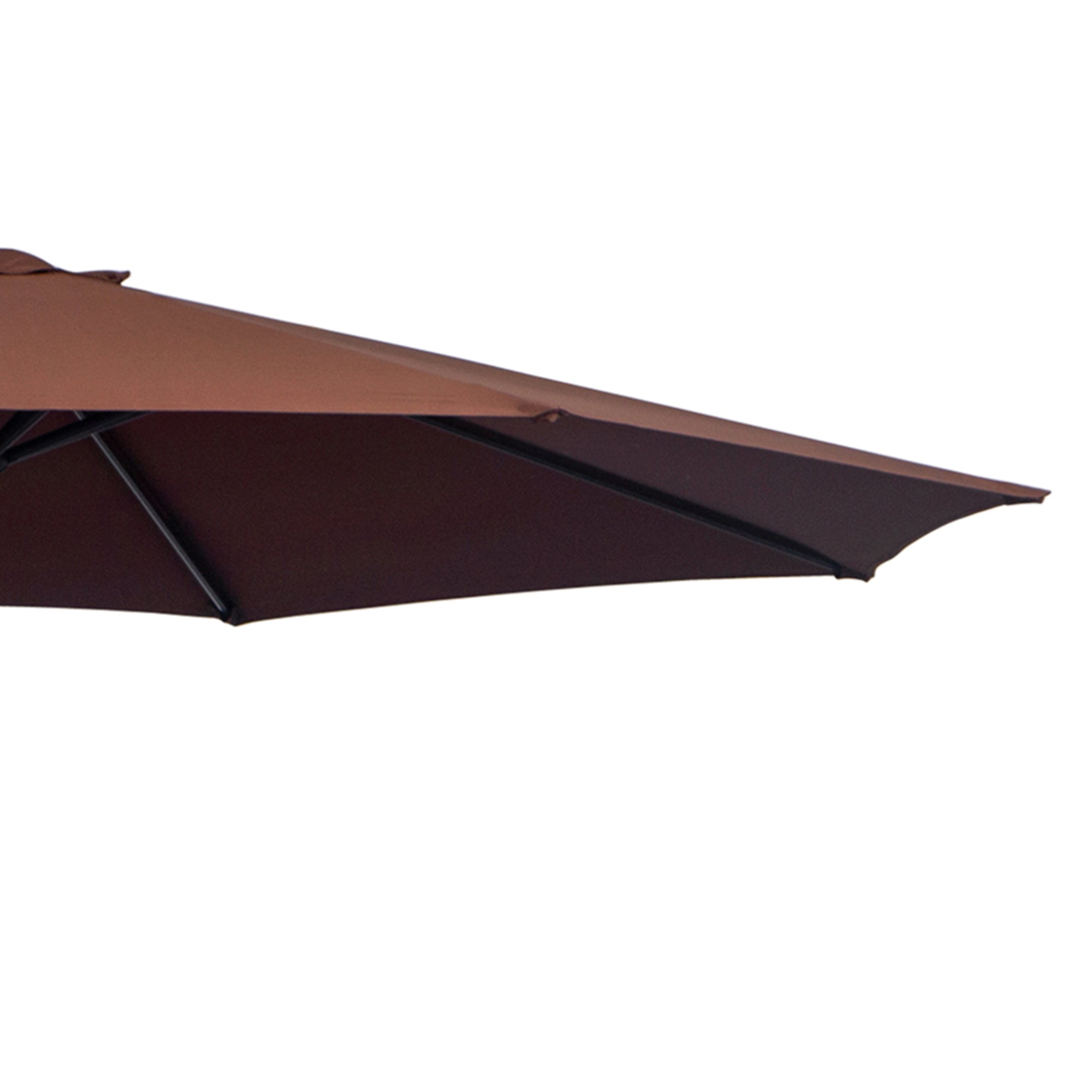 Outsunny 3m Hanging Umbrella Parasol, Cantilever Design, UV Protection, Adjustable Angle, Coffee