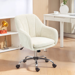 Kozy - Velvet-Feel Office Chair - Beige