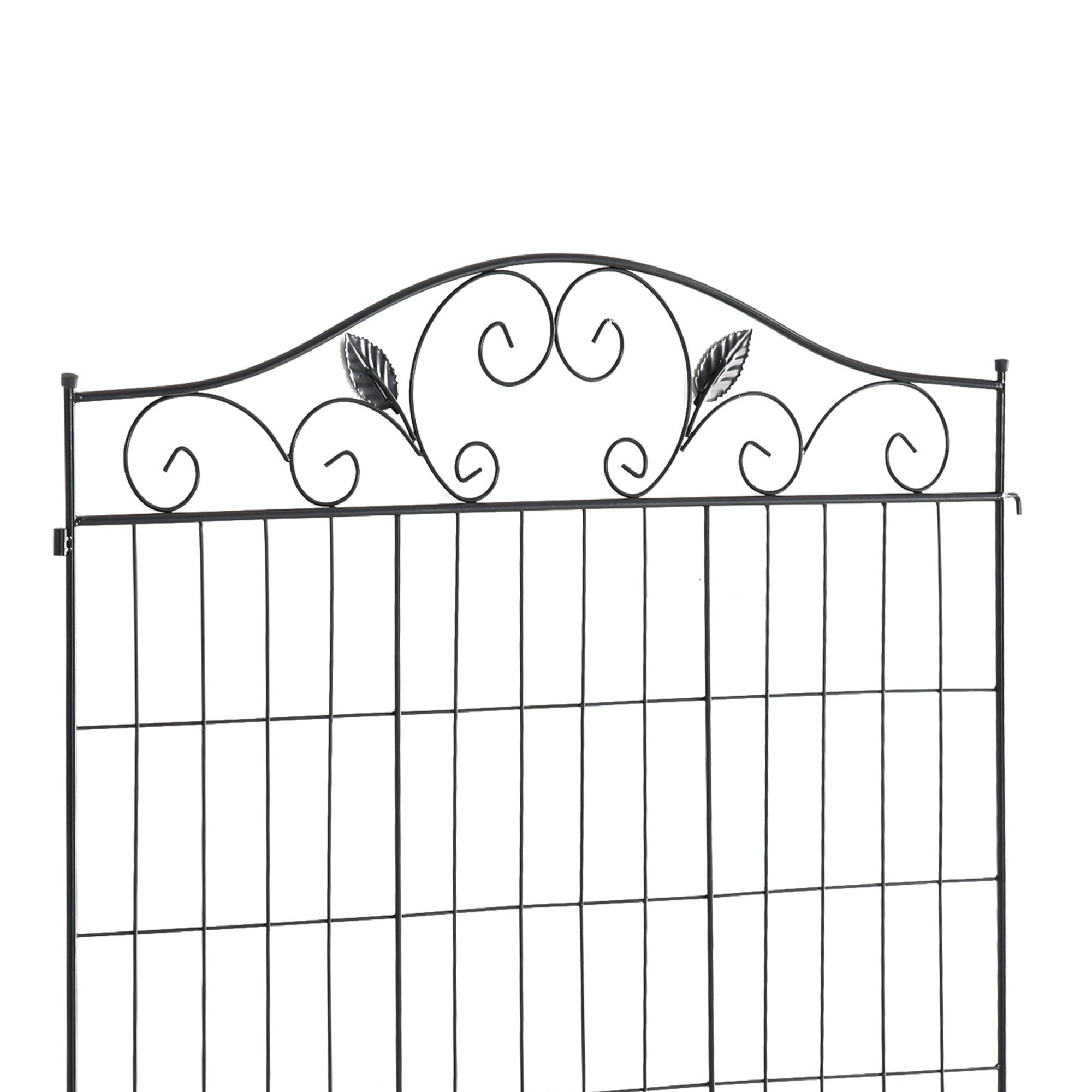 Kozy - Set of 2 Decorative Garden Fence, 8 Panels Metal Picket Fence, Versatile Shapes for Patio Lawn, 365cm x 112cm, Black