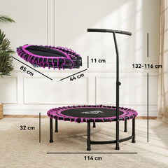 Kozy Mini Round Steel Frame Trampoline w/ Adjustable Handle, Pink