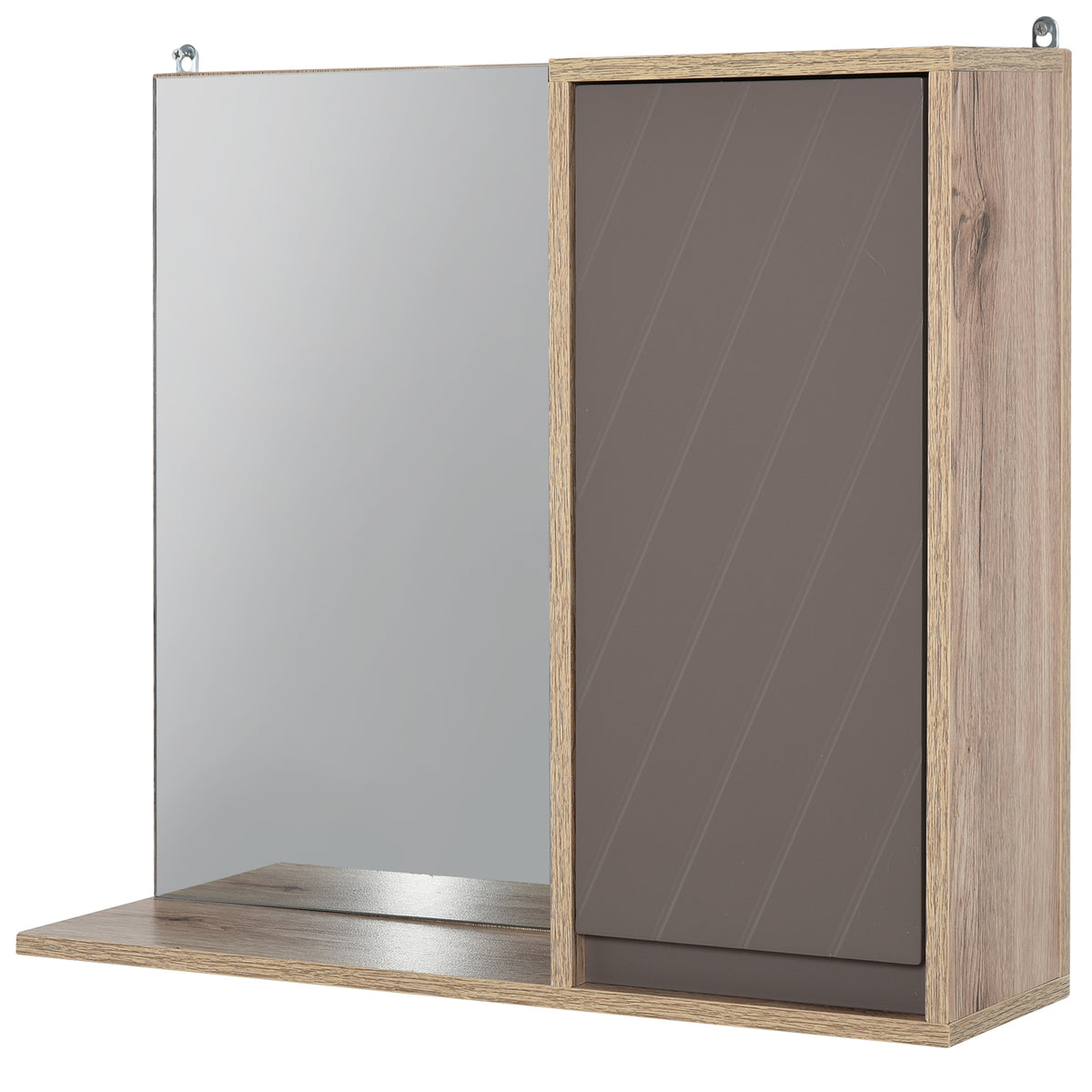 Kozy Bathroom Mirror Cabinet, Wall-Mounted Bathroom Cabinet with Mirror and Adjustable Inner Shelf,  57L x 14.2W x49.2H cm