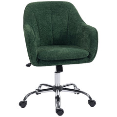 Kozy - Velvet-Feel Office Chair - Dark Green