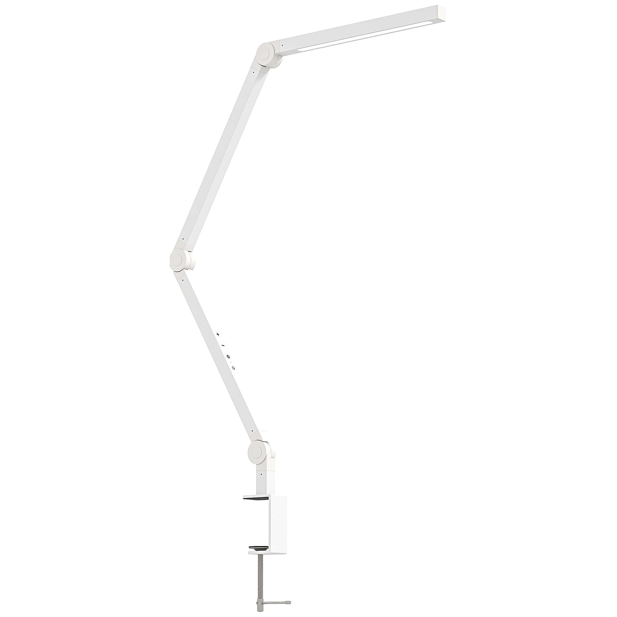 Kozy LED Desk Lamp, Dimmable Desk Light with Swing Arm and Clamp, Adjustable Eye-Caring Table Lamp with 2 Colour Modes & 5 Brightness Levels for Study, Drawing, Office, Architect, Task, White