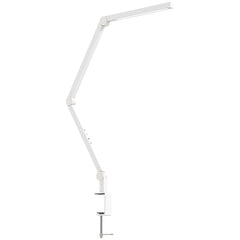 Kozy LED Desk Lamp, Dimmable Desk Light with Swing Arm and Clamp, Adjustable Eye-Caring Table Lamp with 2 Colour Modes & 5 Brightness Levels for Study, Drawing, Office, Architect, Task, White