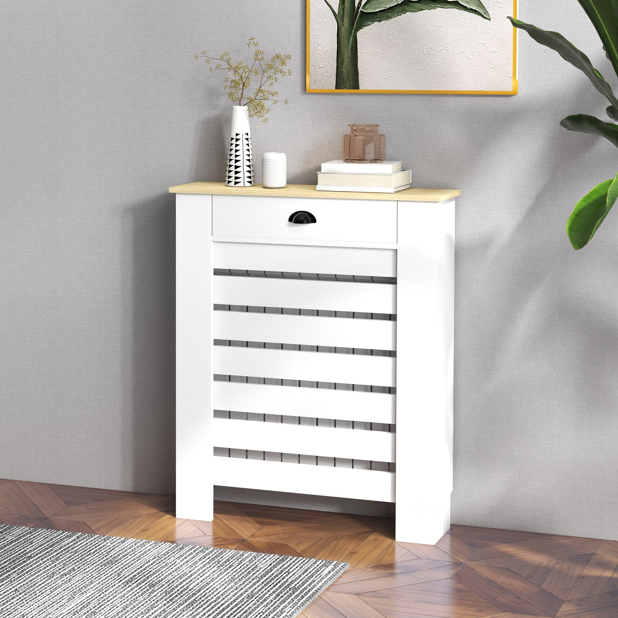 Kozy - 95.5H x 78Wcm Radiator Cover, with Drawer - White