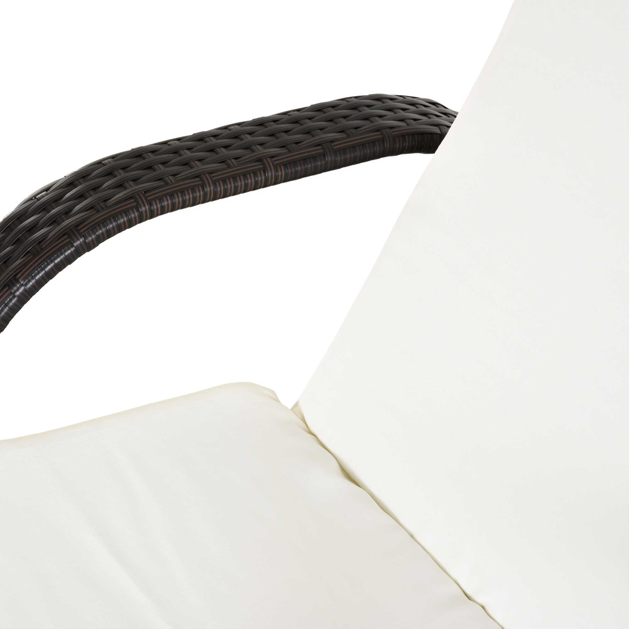 Kozy 2PC Rattan Sun Lounger Recliner Bed Reclining Chair Patio Garden Outdoor Wicker Weave Adjustable Headrest with Fire Retardant Cushion – Brown