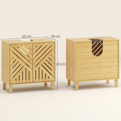 Kozy - Bamboo Bathroom Under Sink Cabinet with Adjustable Shelf for Basin without Pedestal - Natural