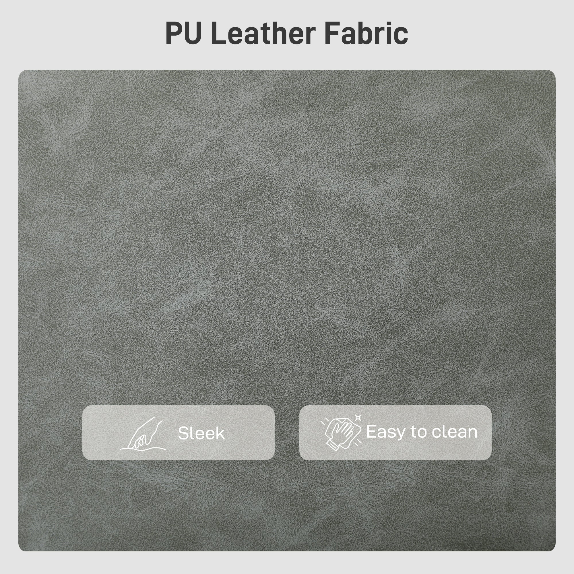 Kozy - Faux Leather Marble-Effect Two-Seater Sofa - Grey