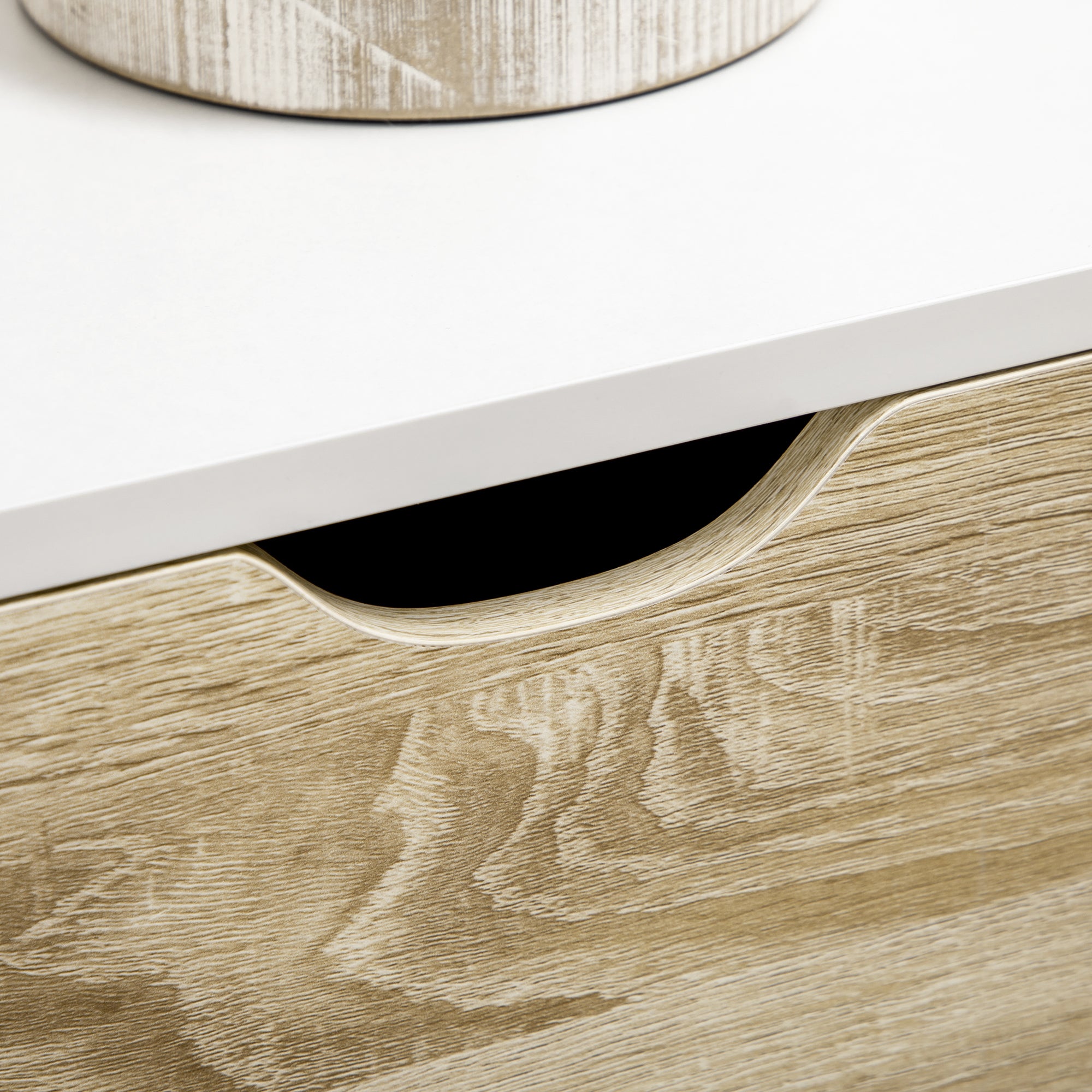 Kozy Modern Sideboard Storage Cabinet, Free Standing Accent Cupboard with Drawer, 2 Doors for Bedroom, Living Room, Hallway, White