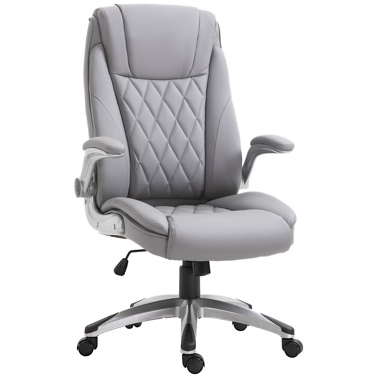 Kozy Faux Leather Executive Swivel Office Chair - Grey