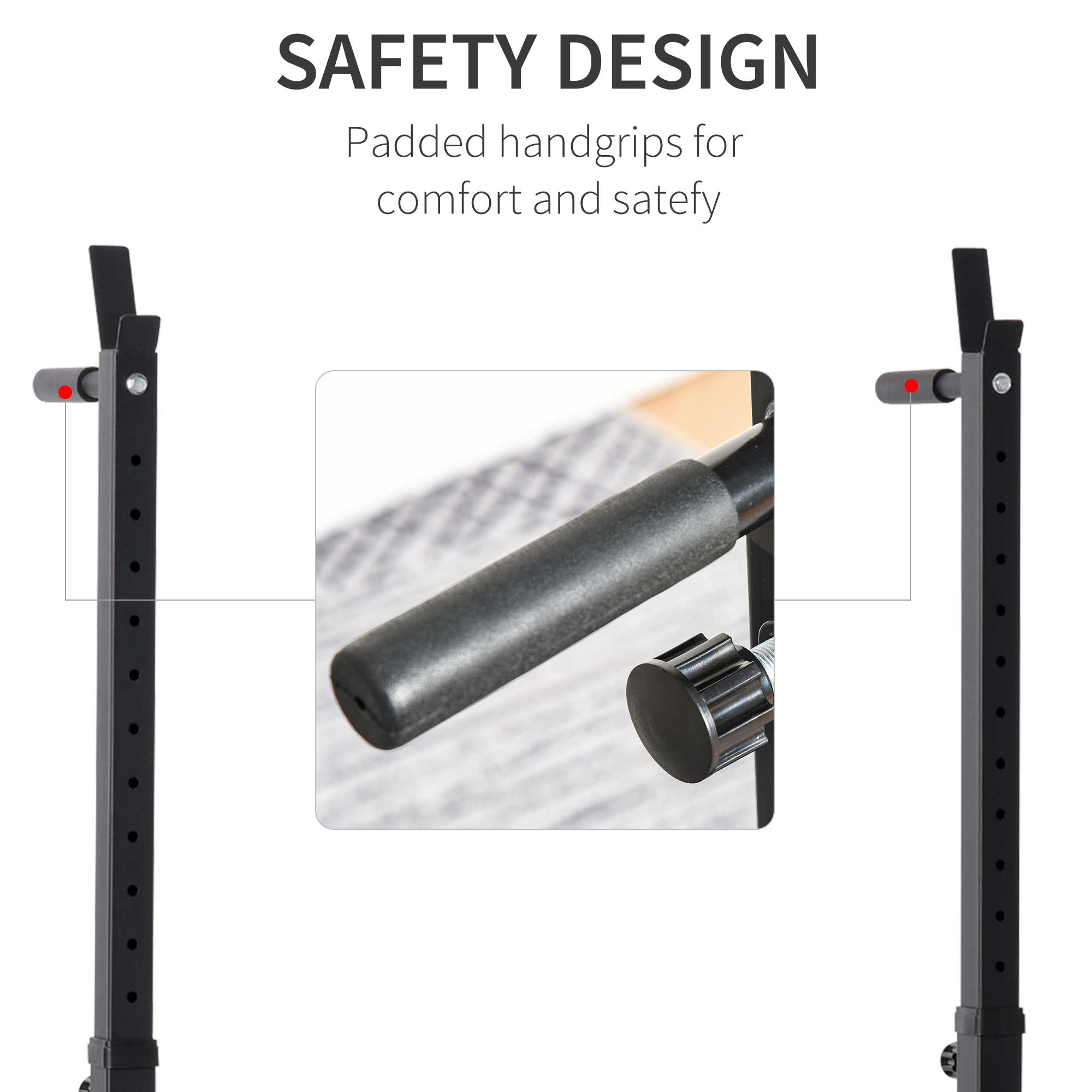 Kozy Barbell Rack, Width and Height Adjustable Dip Stand, Bench Press Rack for Home Gym Weight Lifting Fitness Workout, Max Load 150kg