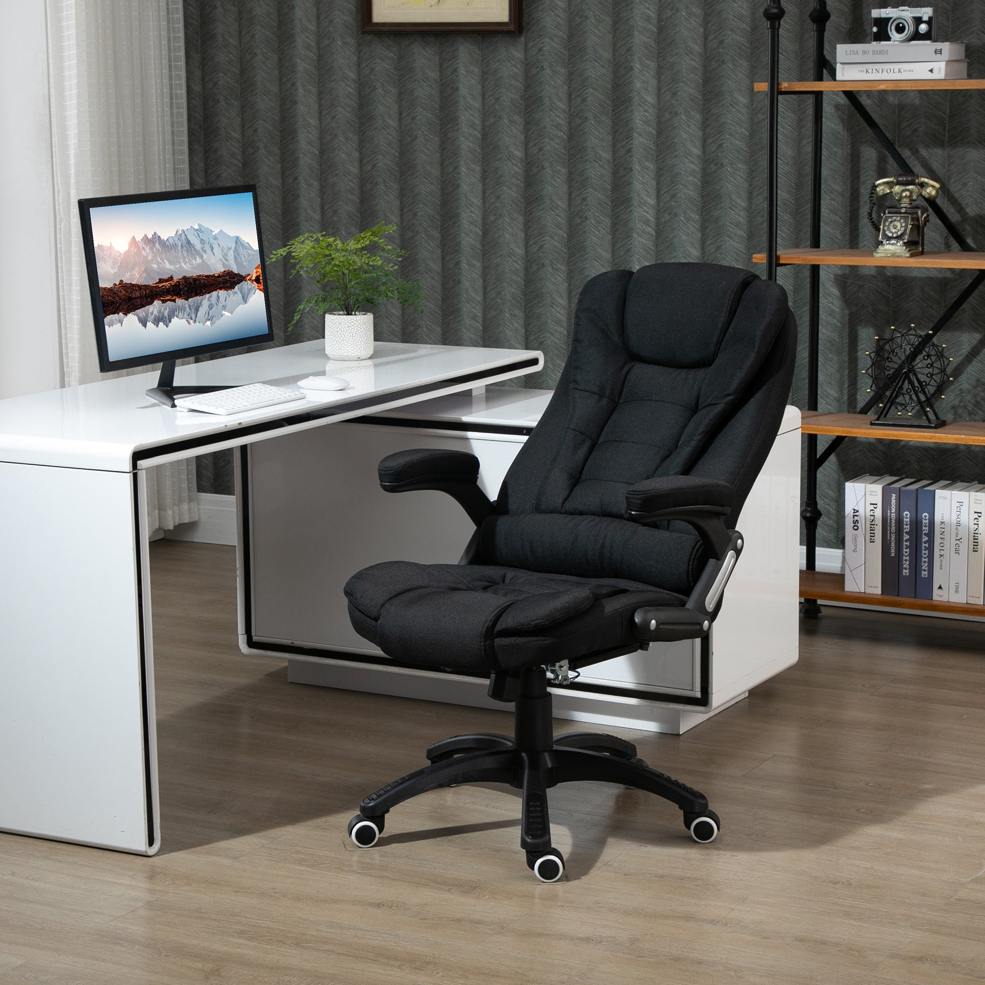Kozy Ergonomic Office Chair Comfortable Desk Chair with Armrests Adjustable Height Reclining and Tilt Function Black