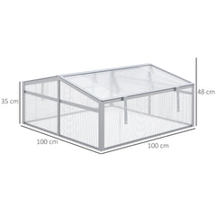 Outsunny Polycarbonate Greenhouse, Aluminium Frame, Grow House for Flowers Vegetables, 100 x 100 x 48 cm