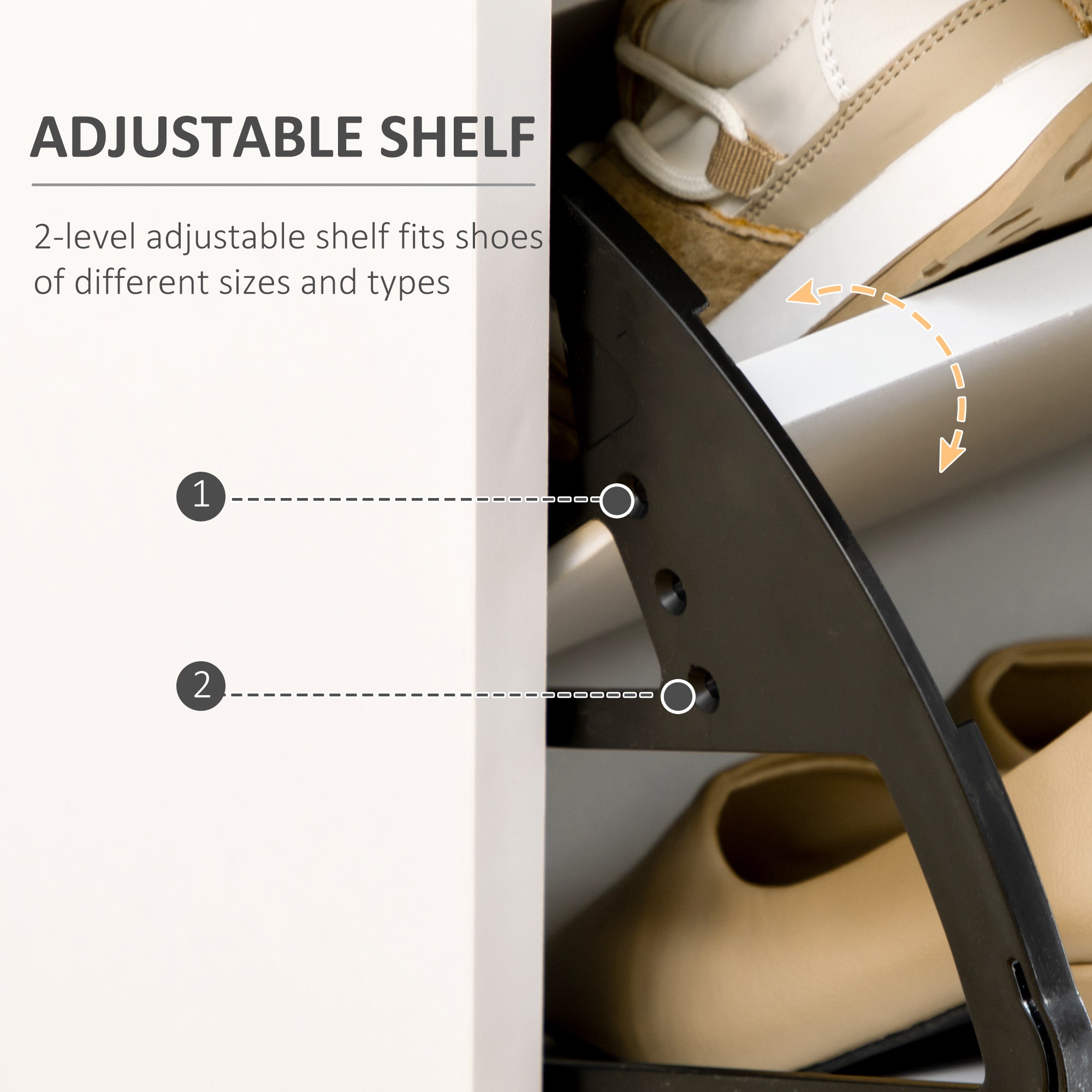 Kozy Three Drawer Slim Shoe Storage Cabinet, 12 Shoe Pairs - White