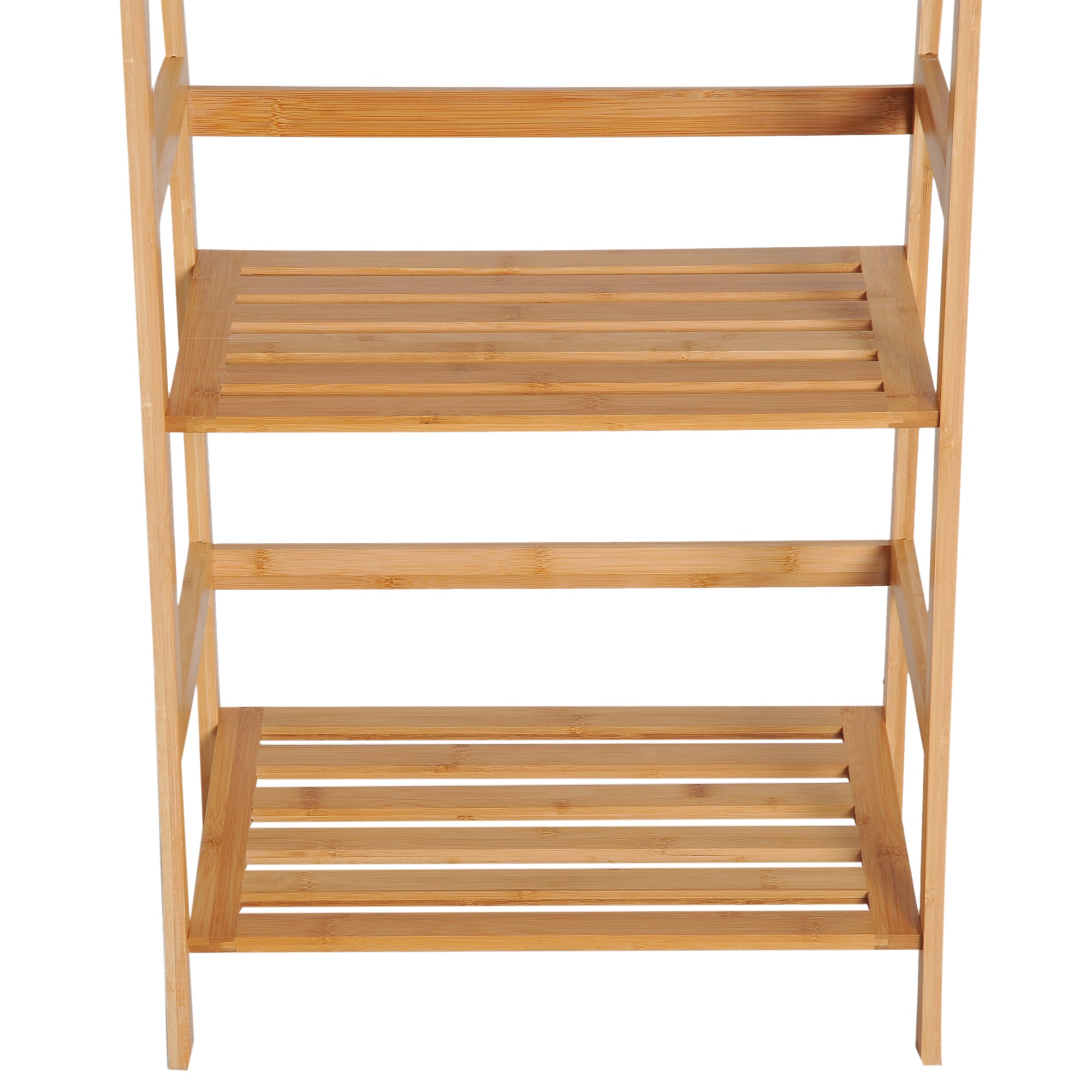 Kozy Bamboo Ladder Shelf, 4-Tier Bookshelf, Freestanding Bookcase for Living Room, Study, Bedroom, Home Office, 48 x 31.5 x 120cm, Natural Wood Effect