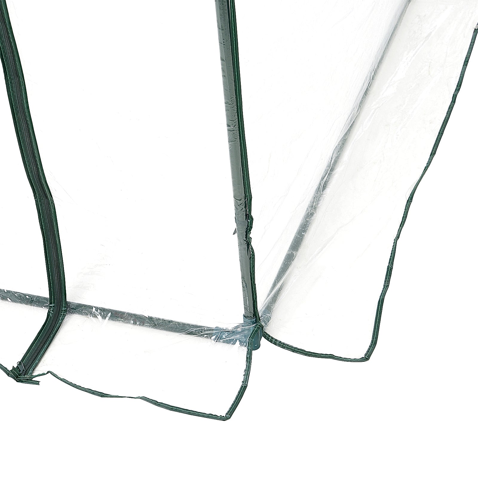 Kozy Walk-in Polytunnel Greenhouse with Roll-up Door Transparent Tunnel Greenhouse with Steel Frame and PVC Cover, 2.5 x 2m