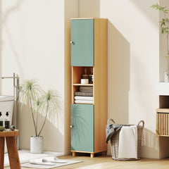 Kozy Bathroom Cabinet with Adjustable Shelves and Open Shelves - Green