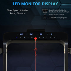 Kozy Folding Treadmill, 1.85HP Installation-Free Walking Jogging Running Machine, 12KM/H with 12 Pre-Programs and LED Display for Home Gym Office
