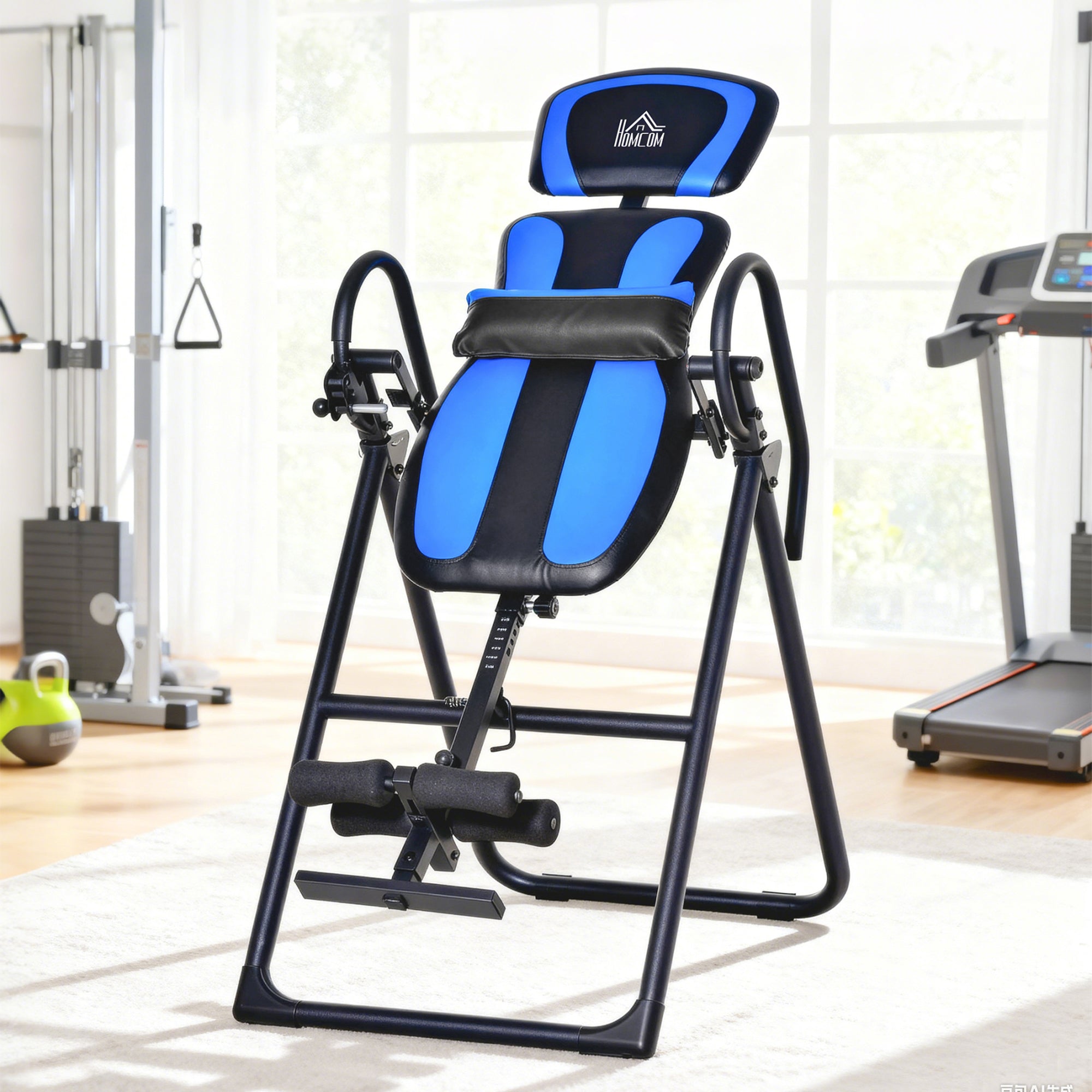 Kozy Foldable Gravity Inversion Table, Back Therapy Fitness Bench, with Soft Ankle Cushions, for Home