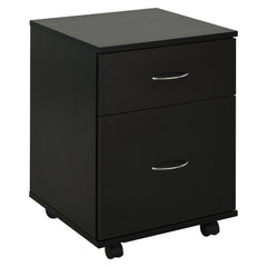 Kozy Two Drawer Filing Cabinet with Wheels- Black Wood Grain