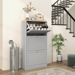 Kozy - Modern Compact Three-Drawer Shoe Storage Cabinet - Grey