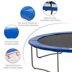 Homcom Safety Trampoline Pad, 13ft Surround Foam Padding, Outdoor Activity Protection, Blue and Green