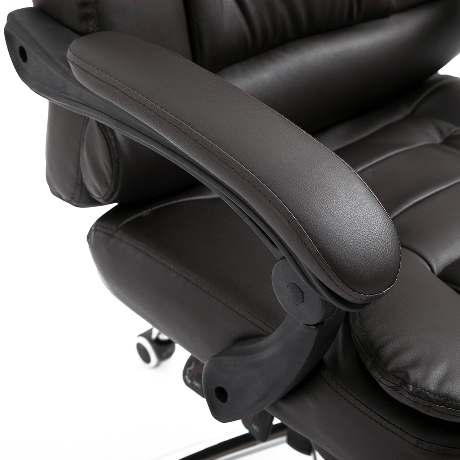 HOMCOM PU Leather Executive Office Chair, High Back Swivel Chair with Retractable Footrest, Adjustable Height, Reclining Function, Brown | Aosom UK
